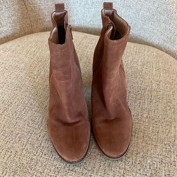 Seychelles rust brown suede heel booties size women’s 9.5 - Picture 7 of 10